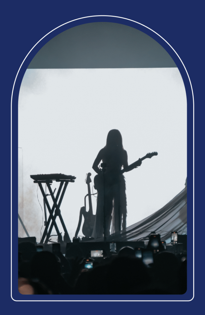 Creating a Dreamscape: Wisp’s Mythic Coachella set made with Superstudio 2 Wisp performing live at Coachella, blue border