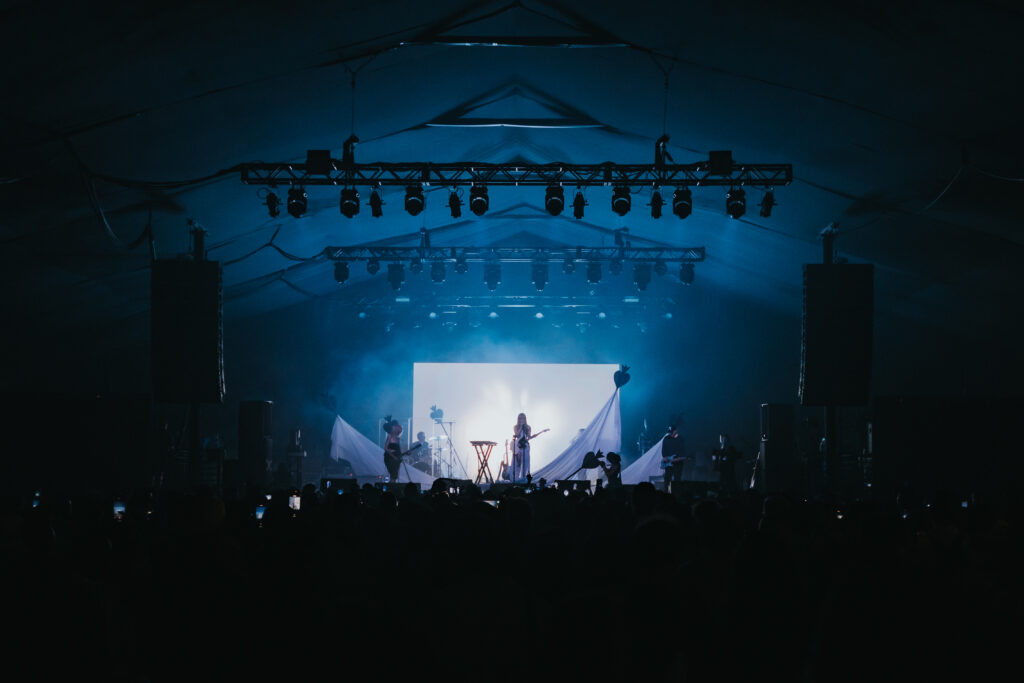 Creating a Dreamscape: Wisp’s Mythic Coachella set made with Superstudio 5 A photograph of Wisp performing at Coachella 2025